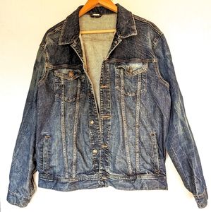Faded white washed blue Denim oversized Jean jacket